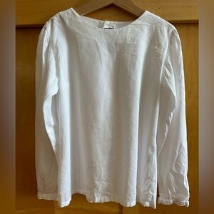 oscar de la renta white blouse buttons in back sz 12